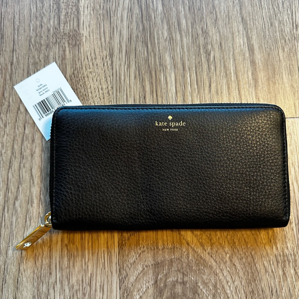 Authentic Kate Spade Grey Street Neda Wallet (Black)
